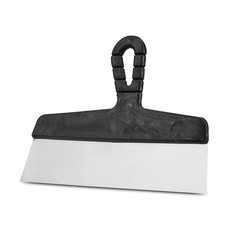 Finishing spatula on white background. Handle coating knife on white background. Stainless steel...