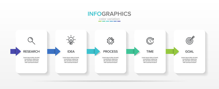 Vector infographic label template with icons. 5 options or steps. Infographics for business concept. Can be used for info graphics, flow charts, presentations, web sites, banners, printed materials.