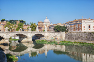 Fototapeta na wymiar Bridge of Vittorio Emanuelle. Rome. Italy.