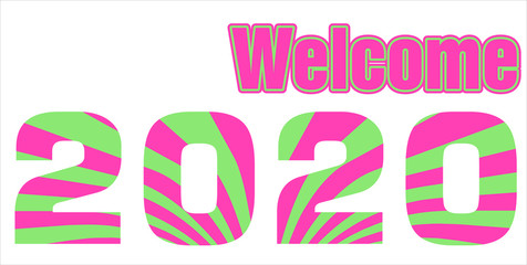 Welcome 2020 illustration vector greeting