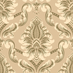 Vector damask seamless pattern element. Classical luxury old fashioned damask ornament, royal victorian seamless texture for wallpapers, textile, wrapping. Exquisite floral baroque template.