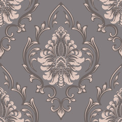 Vector damask seamless pattern element. Classical luxury old fashioned damask ornament, royal victorian seamless texture for wallpapers, textile, wrapping. Exquisite floral baroque template.