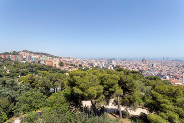 Fototapeta na wymiar View of Barcelona from Park Güell