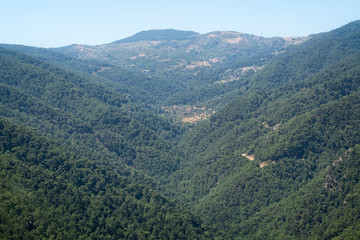 Fototapeta na wymiar Balcova mountains near Izmir Teleferik (translated cablecar).