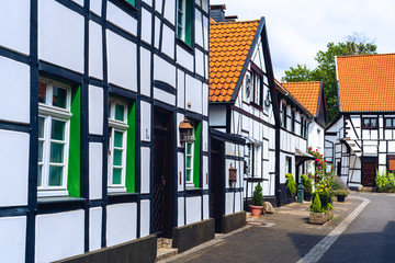 half-timbered house in village Westerholt in Herten, Germany called in german: ALTES DORF