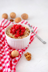 Granola With Fresh Berry And Milk