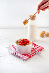 Granola With Fresh Berry And Milk