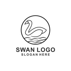 Abstract line bird wing leaf logo design. Swan spa start vector logotype