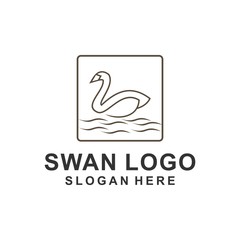 Abstract line bird wing leaf logo design. Swan spa start vector logotype