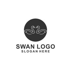 Abstract line bird wing leaf logo design. Swan spa start vector logotype
