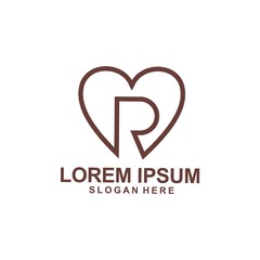 letter logo. love logo template, heart, icon, vector