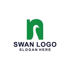 Abstract line bird wing leaf logo design. Swan spa start vector logotype