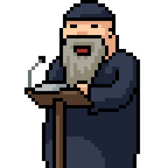 Fototapeta premium vector pixel art leader speech