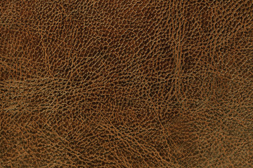 lacquered brown leather texture background, closeup. Dark orange backdrop