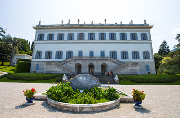 BELLAGIO, ITALY, JUNE 19, 2019 - View of Villa Melzi and the Gardens in the village of Bellagio on Como lake, Italy