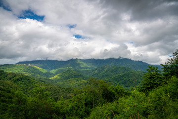 beautiful blue sky high peak mountains mist fog wildlife green forest guiding  backpacker backpacking camping campfire relaxing hiking idea long weekend  Phu Tub Berk Khao Koh Phetchabun Thailand
