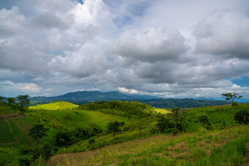 beautiful blue sky high peak mountains mist fog wildlife green forest guiding  backpacker backpacking camping campfire relaxing hiking idea long weekend  Phu Tub Berk Khao Koh Phetchabun Thailand