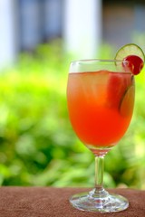 close up summer drink fruit punch mocktails