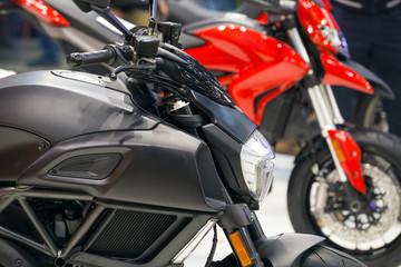 Fototapeta na wymiar Fast sport motor bike detail.