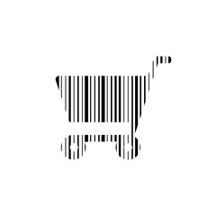 Cart icon in bar-code style. Vector
