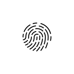 Fingerprint, great design for any purposes. Simple abstract human hand fingerprint. Line drawing. Key icon - vector key symbol