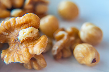 walnuts and nuts macro shot