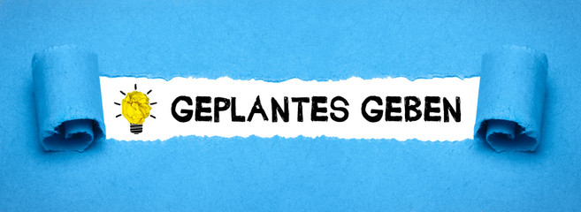 Geplantes geben