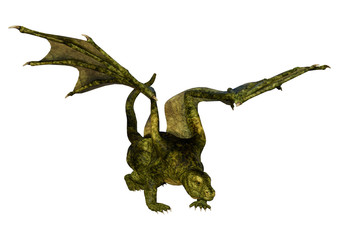 Fototapeta premium 3D Rendering Fairy Tale Dragon on White