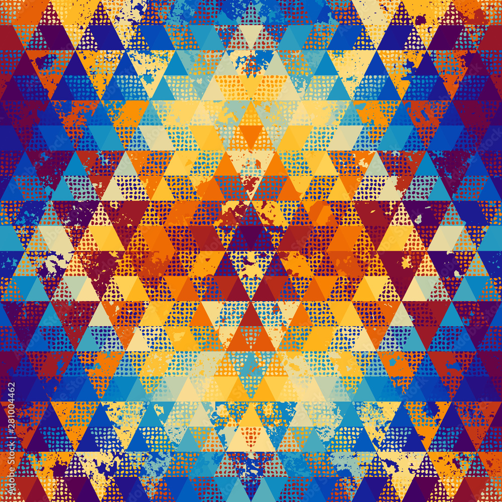 Poster Seamless vector pattern background of a triangles.