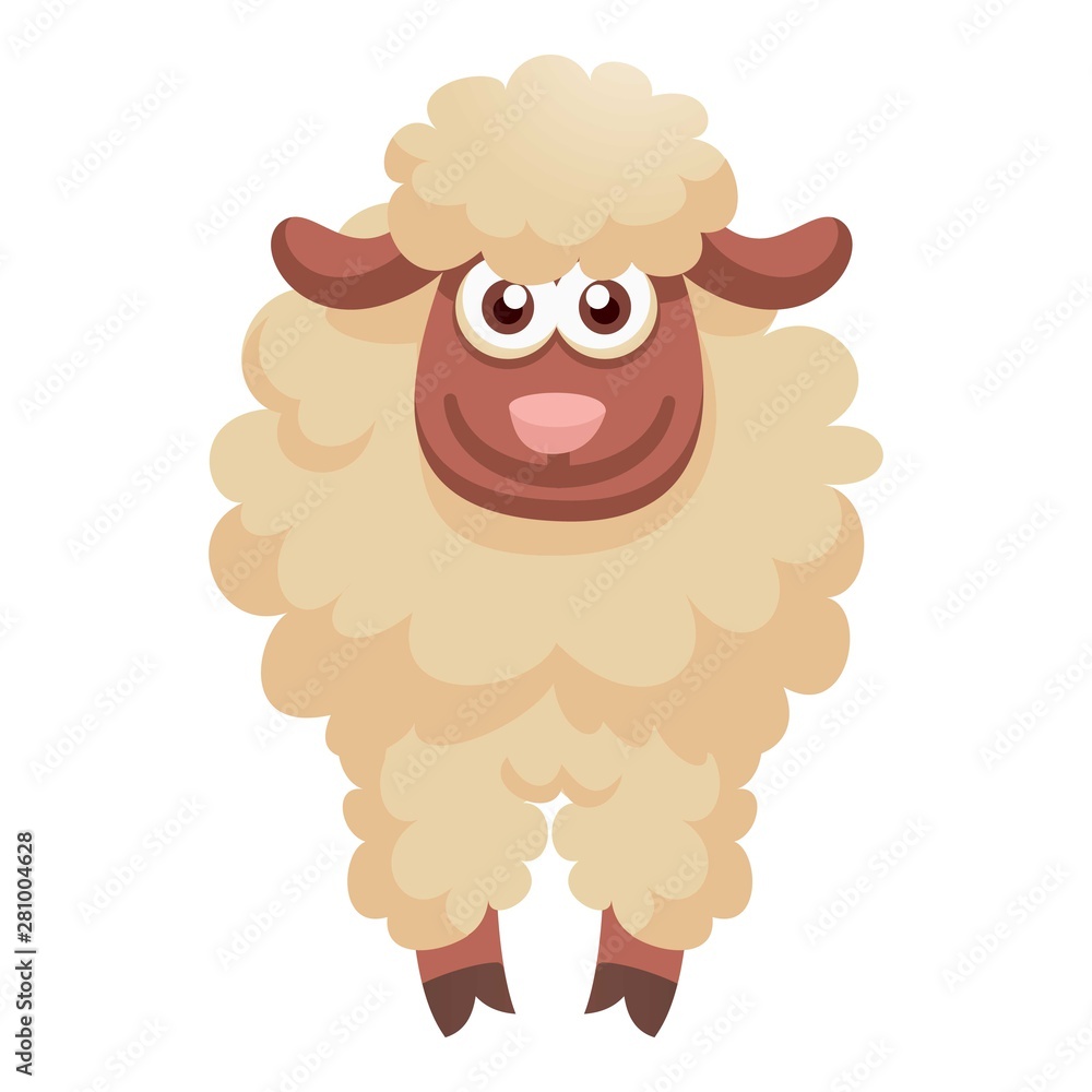 Poster smiling sheep icon. cartoon of smiling sheep vector icon for web design isolated on white background