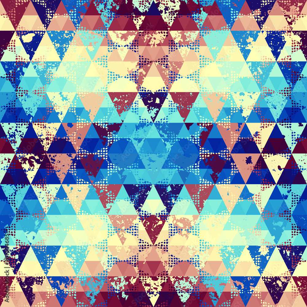Poster Seamless vector pattern background of a triangles.