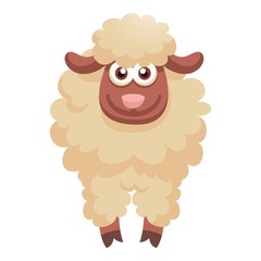 Smiling sheep icon. Cartoon of smiling sheep vector icon for web design isolated on white background