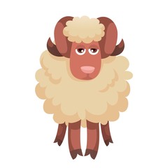 Tired ram icon. Cartoon of tired ram vector icon for web design isolated on white background