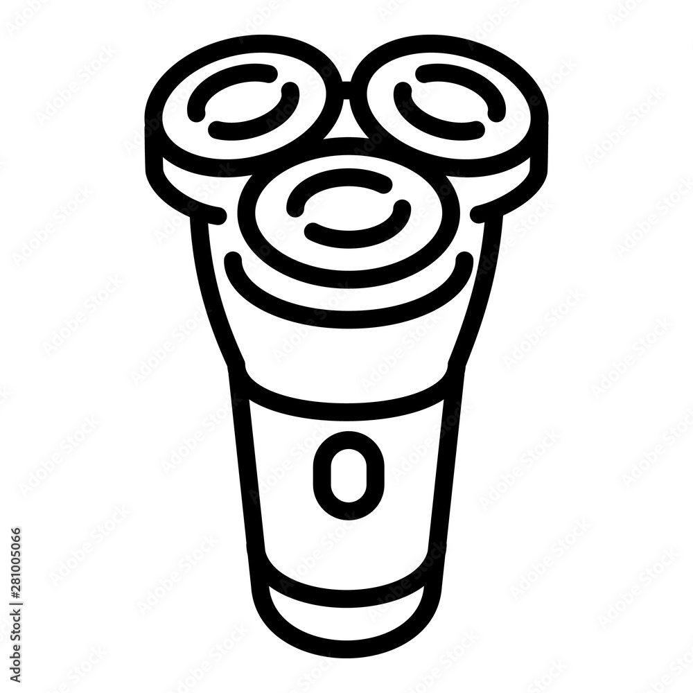 Poster man electric razor icon. outline man electric razor vector icon for web design isolated on white bac