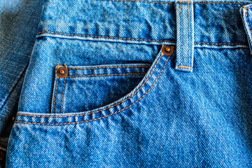 Jeans pocket close up background