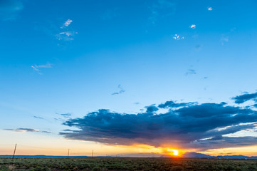 An impressive sky developing near meteor crater along route 66, US interstate 40.