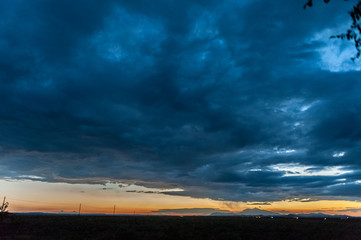 An impressive sky developing near meteor crater along route 66, US interstate 40.