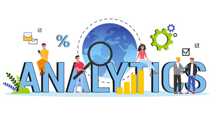 Business data analysis and analytics concept illustration