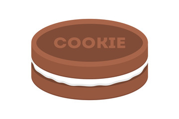 Cookie, sweet bakery with chocolate and cream
