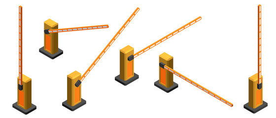 Automatic barrier. Isolated on white background. Vector illustration. © eestingnef