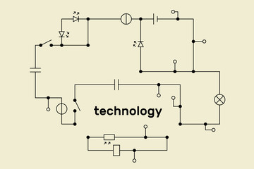 Electronic circuit scheme. Technology concept. Vector.