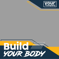 Modern promotion square web banner for social media mobile apps