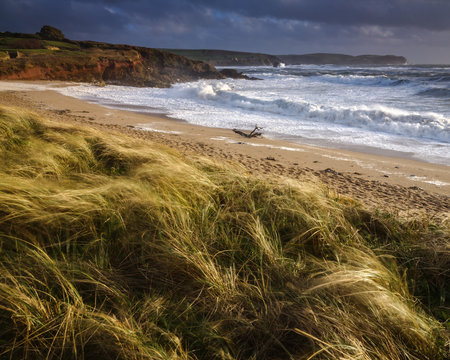The beach at Thurlestone during a storm, near Kingsbridge, Devon