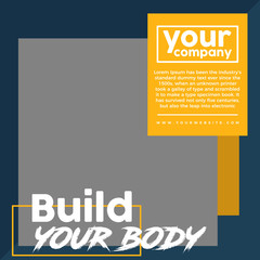 Modern promotion square web banner for social media mobile apps