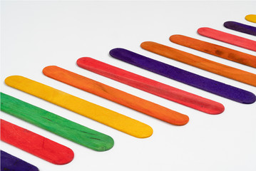 colored wooden slats