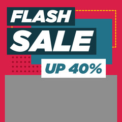 Modern promotion square web banner for social media mobile apps