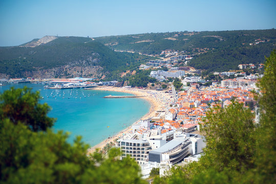 Sesimbra beach in Portugal