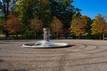 Springbrunnen im Kurpark von Bad Nauheim/Deutschland
