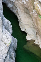 The old road and the gorge of Cellina valley in Italy