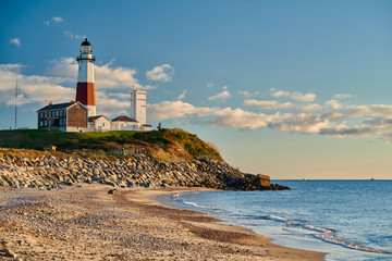 Fototapeta na wymiar Montauk Lighthouse and beach, Long Island, New York, USA.